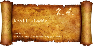 Knoll Aladár névjegykártya
